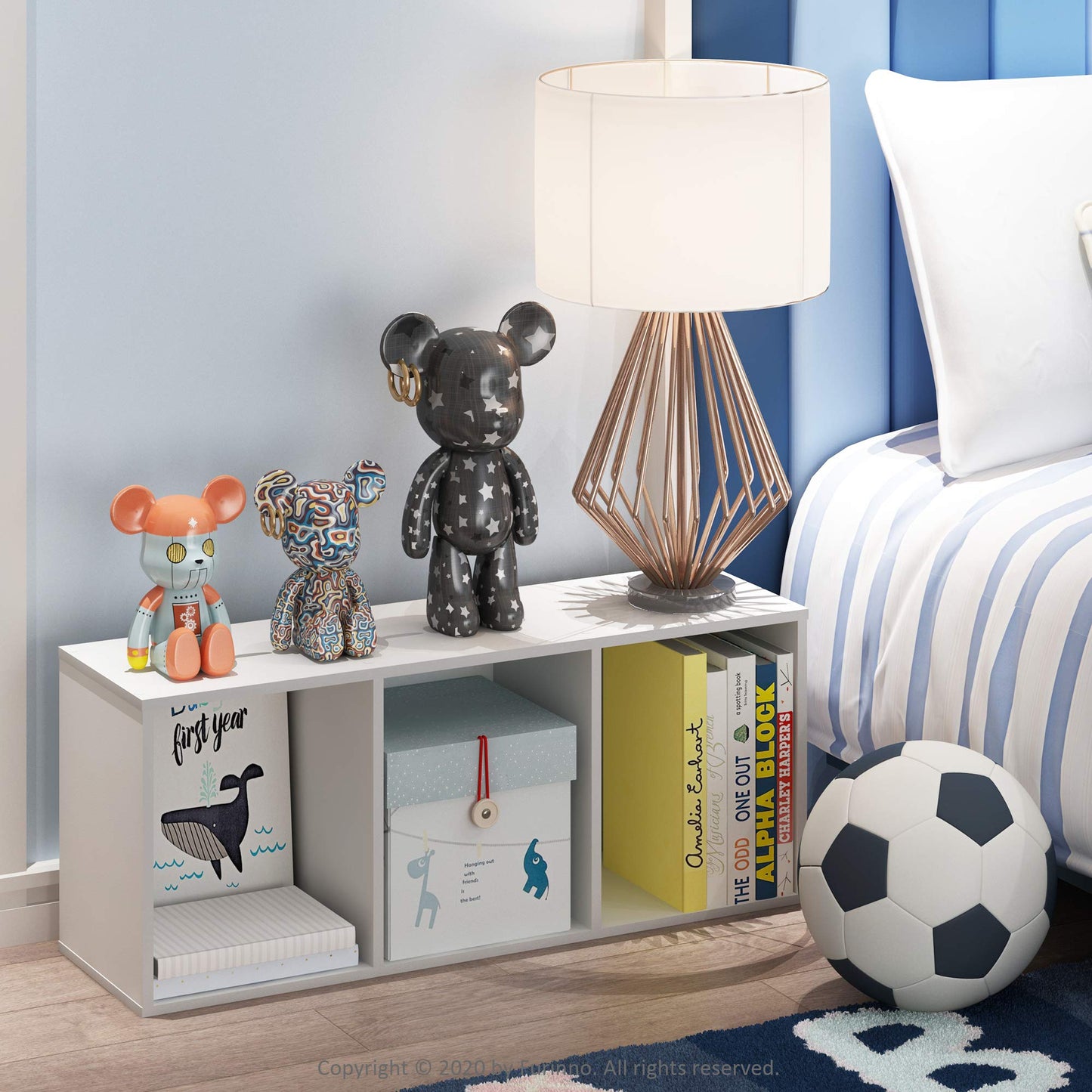 Furinno Luder 3-stufiges Bücherregal mit offenem Regal, Weiß